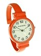 Bright Orange Round Large Face Over Wrist Bangle Watch
