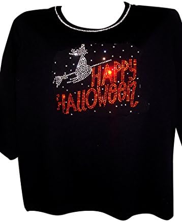 Terazzo's Crystal Halloween Witch Broom cotton top - size large 14/16