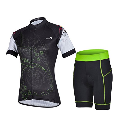 Baleaf Women's Short Sleeve Cycling Jersey 3D Padded and Shorts Set