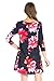 Junky Closet Women's 3/4 Sleeve Print Side Pocket A-Line Tunic Dress