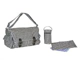 Coated Double Buckle Bag Check Blue
