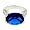 Vintage/Modern Engagement Ring w/Blue Sapphire & White CZs Size 5