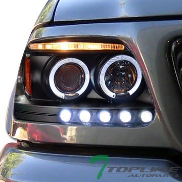 Blk Drl Led Halo Rims Projector Head Lights Corner Signal F150/Expedition