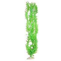 Jardin Plastic Aquarium Oval Leaf Plant Decoration, 20-Inch, Green