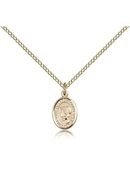 Free Engraving Included Medal-Gold Filled St. Saint Elizabeth Ann Seton Pendant 1/2 x 1/4" 9224GF--w/18" Chain w/Box Loss of Parent or Child