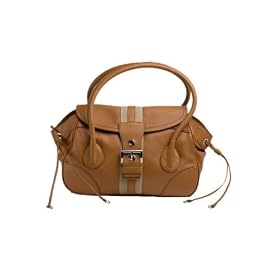 Prada BR2937 Camel Leather Satchel Handbag