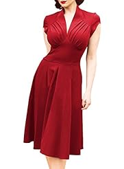 V-neck Above the Knee Polyester/Spandex Vintage Cap Sleeves Sleeveless Bridesmaid Dress 