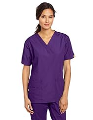 Apparel: WonderWink Womens Scrubs Bravo 5 Pocket V-Neck Top, Grape, Medium - WonderWink