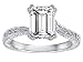 1.55 cttw Solitaire Engagement Ring With Emerald Cut Genuine White Topaz And 6 Genuine Diamonds in 925 Sterling Silver Size 6