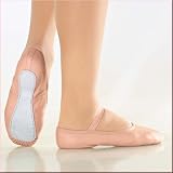 Produkt-Bild: Ballettschl&auml;ppchen aus Leder, ganze Chromledersohle, ROSA + WEISS
