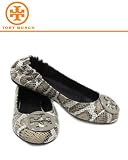 「[TORY BURCH（トリーバーチ）] バレエシューズ /REVA BALLERINA FLAT/スネーク柄xシルバー　US9(26.0cm位) [並行輸入品]」の画像