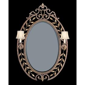 Fine Art Lamps European Crossroads 226155 Large Mirrored 2-LT 120w (50"H x 33"W) Sconce Light Gold