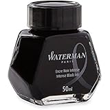 Waterman 50 ml Bottled Liquid Fountain Pen Ink, Intense Black (S0110710)