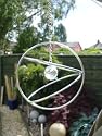 Chrome Spinner Optical Illusion with Clear Glass Ball Garden Ornament