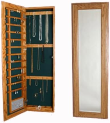 Large Wall Mounted Jewelry Cabinet Unfin Maple