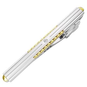 The Stainless Steel Jewellery Shop - Fashion 2-tone Tie Clip with Cubic... by The Stainless Steel Jewellery Shop