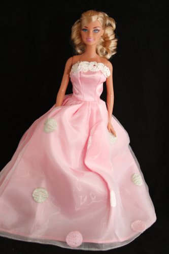 Pink Polka Dot Barbie Sized Doll Dress