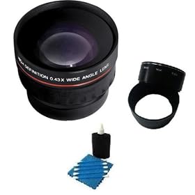 SAVEoN Lens Bundle Kit For Nikon Coolpix P7000 Digital Camera Includes Necessary Adapter Tube + .43x Professional HD Wide Angle Lens With Macro + Camera Cleaning Kit