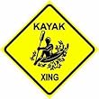 KAYAK CROSSING sign * street sport boat
