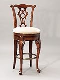 Cherry Finished Swivel Armless Bar Stool Pair