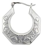 Sterling Silver High Polished Large Ancient Symbols (3-D) Shrimp Hollow Earring