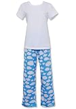 Sleepyheads Plus Size Clouds Blue Shortsleeve Lounge Set