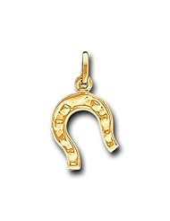 14K Yellow Gold Horseshoe Charm Pendant