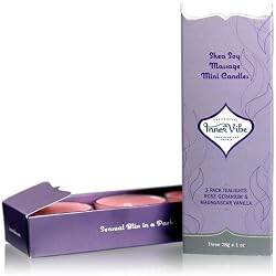 InnerVibe Shea Soy Massage Mini Candles - Rose & Vanilla