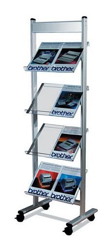 Axcess 4 Shelf Acrylic Literature Display 4 Magazine Wide nkn6315 nwo20p