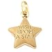 14k Satin Gold Wish Upon A Star Charm Bracelet 14mm