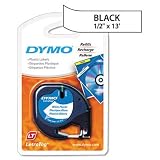 DYMO LetraTag Plastic Label Tape Cassette, 1/2in x 13ft (White)