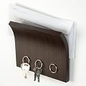 Letter Holder and Magnetic Key Rack - Espresso