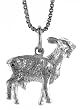 Sterling Silver 5/8" (16mm) Tall Chinese Zodiac Pendant for Year of the GOAT