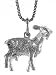 Sterling Silver 5/8" (16mm) Tall Chinese Zodiac Pendant for Year of the GOAT