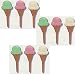 Ice Cream Cakes Decorations - 9 Ice Cream Cones - Re-usable Cake Pics & Party Favors