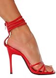 Hot Multi-Ankle Band Stilettos from Hot Fash Shoes - HILTON Red