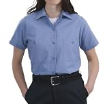 Cornerstone - Ladies Short Sleeve Squared Hem Industrial Work Shirt. SP23
