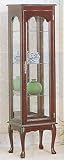 All new item Solid wood cherry finish curio cabinet with glass shelves and mirrored back