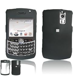 BlackBerry 8300 Curve Cell Phone Black Rubber Feel Protective Case Faceplate Cover