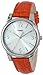 Timex Women's T2P087TN Orange Croco Patterned Leather Strap Dress Watch