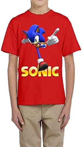 ZHUN Kids Sonic The Hedgehog Cartoon Short Sleeve T-shirt S