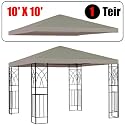 10' X 10' Gazebo Replacement Canopy Top Cover - Beige Color, Single-teir