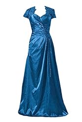 General Print Cap Sleeves Charmeuse Lace Evening Dress 