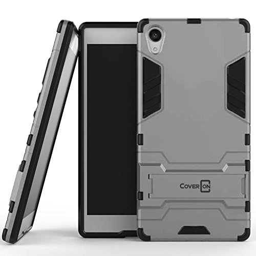 Sony Xperia Z5 Premium Case, CoverONÂ® [Shadow Armor Series] Hard Slim Hybrid Kickstand Phone Cover Case for Sony Xperia Z5 Premium - Silver & Black (Will NOT Fit Xperia Z5)
