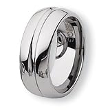 Grooved Polished Tungsten Carbide Ring (9.0 mm) - Sizes 8-14