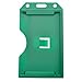 Green Heavy Duty Badge Holder (Holds 2 ID Cards) Hard Plastic with Front and Back Side Load Slots, by Specialist ID