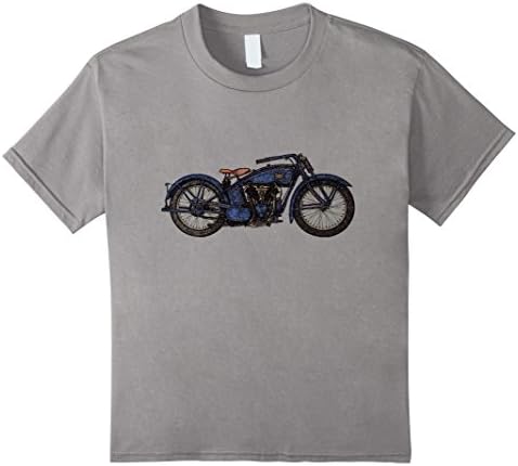 Kids 1920s Vintage Retro Motorcycle Art Sketch T-shirt 8 Slate