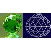 40mm Vintage Crystal Green Feng Shui Ball