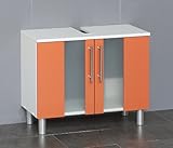 Badezimmer / Bad Waschbeckenunterschrank Weiß / Orange