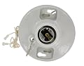 Leviton 29816-C2 Medium Base One-Piece Glazed Porcelain Outlet Box Mount Incandescent Lampholder, White